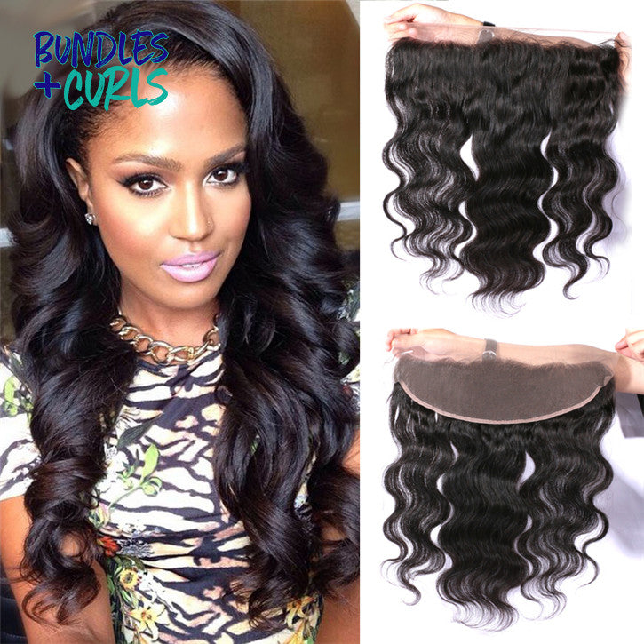 Bundles & Curls Human Hair Extensions Brazilian 13x4 Body Wave Lace Frontal Closure