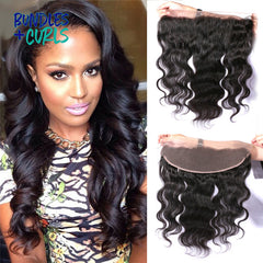Bundles & Curls Human Hair Extensions Brazilian 13x4 Body Wave Lace Frontal Closure