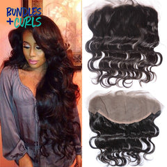 Bundles & Curls Human Hair Extensions Brazilian 13x6 Body Wave Lace Frontal Closure