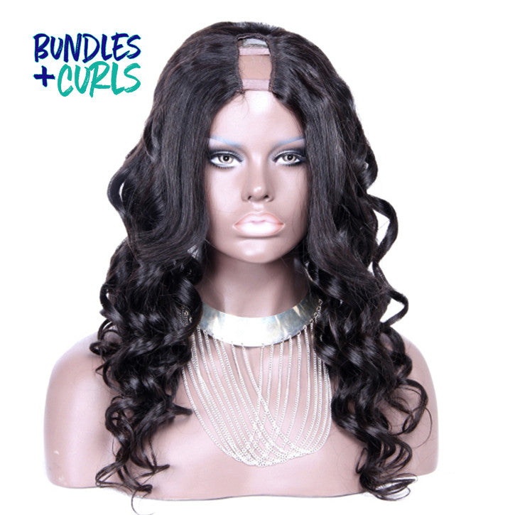 Bundles & Curls - Human Hair Extensions Brazilian Body Wave U Part Wig