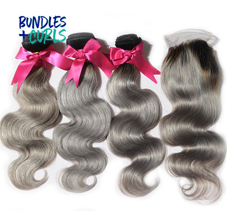 Bundles & Curls' Indian Body Wave Grey Hair
