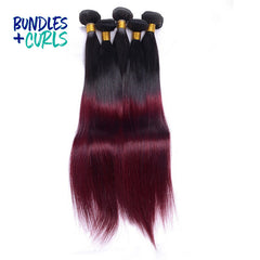 3 Bundles of Brazilian 1B/99J Straight Hair