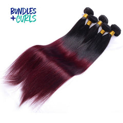 3 Bundles of Brazilian 1B/99J Straight Hair
