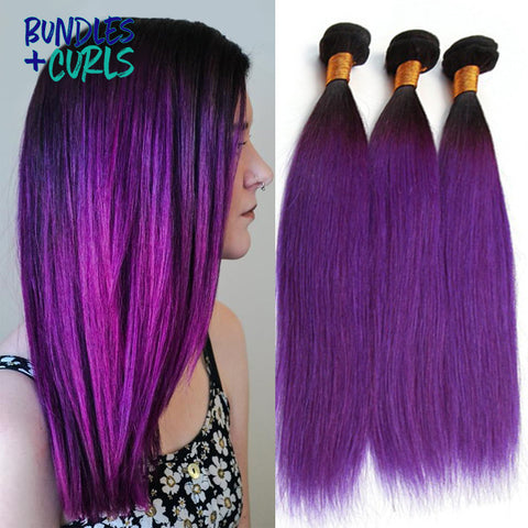 Brazilian 1B/Purple Straight Hair
