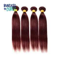 Bundles & Curls - Human Hair Extensions Indian 99J Straight Hair