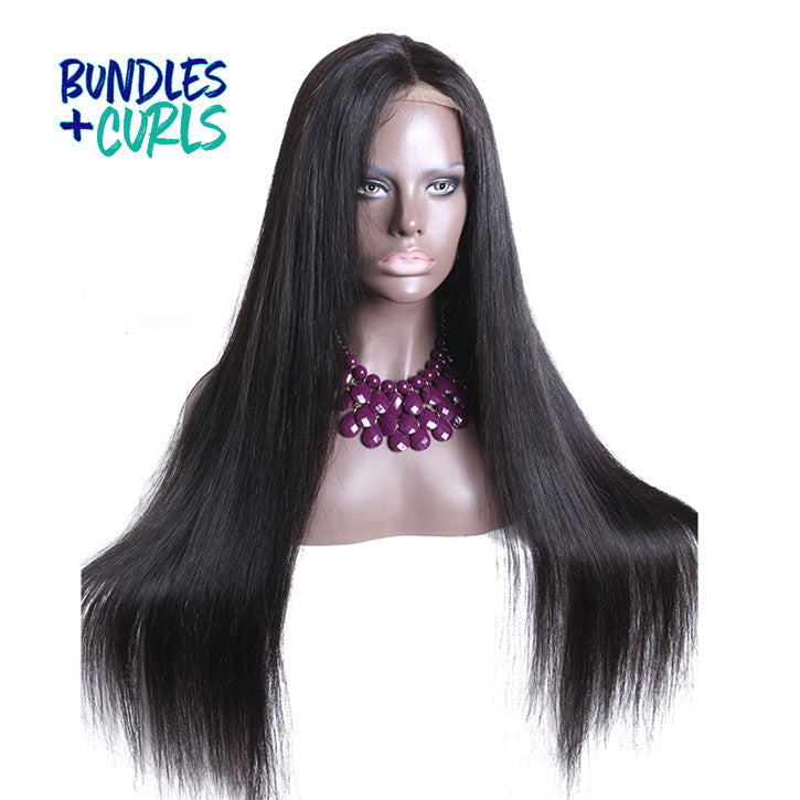 Bundles & Curls - Human Hair Extensions Indian Straight Full Lace Wig