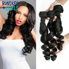 Bundles & Curls - Human Hair Extensions 3 Bundles of Brazilian Loose Wave Hair