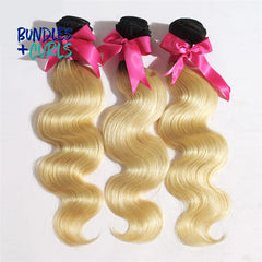 Bundles & Curls - Human Hair Extensions Indian 1B/613 (Black/Blonde) Body Wave Hair