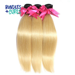 Bundles & Curls - Human Hair Extensions Indian 1B/613 (Black/Blonde) Straight Hair