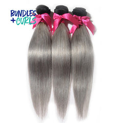 Bundles & Curls' Indian Straight Grey Hair