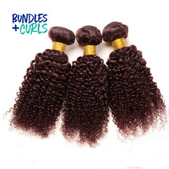 Bundles & Curls - Human Hair Extensions Indian 99J Kinky Curly Hair