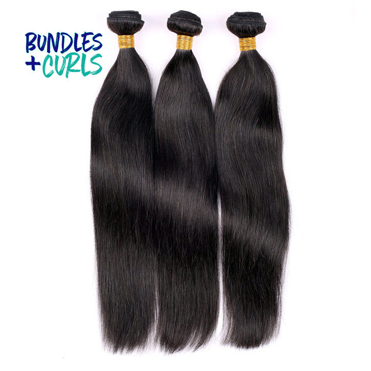 Bundles & Curls - Human Hair Extensions 3 Bundles of Indian Straight Hair